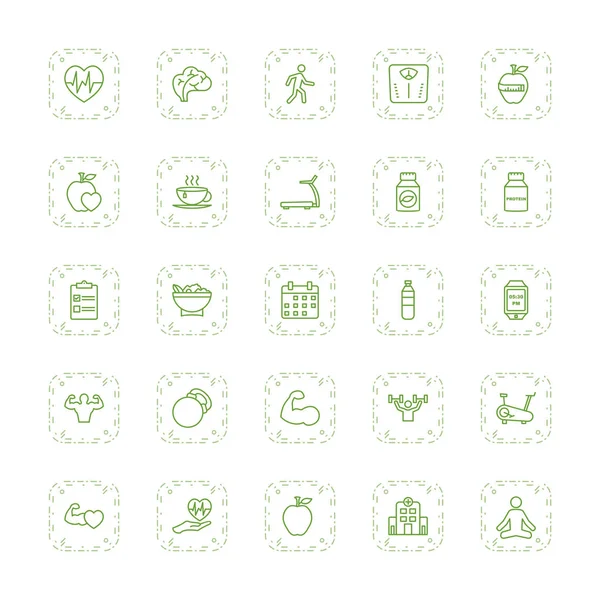 Conjunto Iconos Salud Para Uso Personal Comercial — Vector de stock