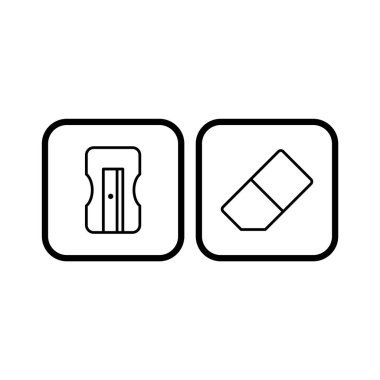 Beyaz arkaplanda 2 ofis simgesi izole edildi...