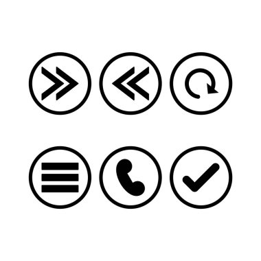 Beyaz Arkaplan Vektörü İzole Edilmiş Elementler üzerine 6 temel element seti Simgesi...