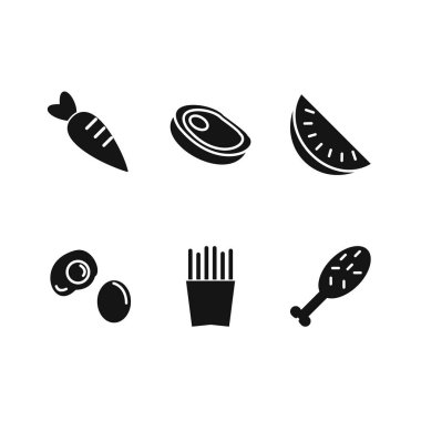 Kişisel ve ticari kullanım için 6 Simge Yiyecek...