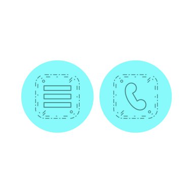 Kişisel ve ticari kullanım için temel elementlerden oluşan 2 simge kümesi...