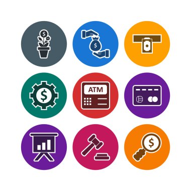  Kişisel ve Ticari Kullanım İçin 9 Bankacılık Simgesi...