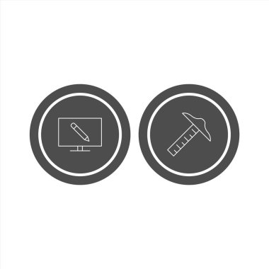 Beyaz Arkaplan Vektörü İzole Edilmiş Elementler Üzerine 2 Eğitim Simgesi...