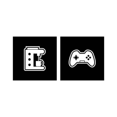 Beyaz Arkaplanda izole edilmiş 2 Elektronik Aygıt Simgesi...