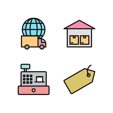 Kişisel ve Ticari Kullanım İçin 4 Simge E- ticaret...