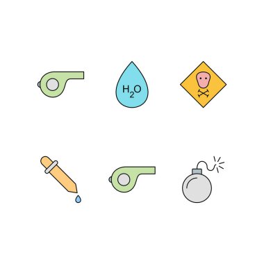 Beyaz Arkaplanda İzole Edilmiş 6 Eğitim Simgesi...