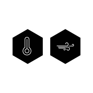 Beyaz arkaplanda 2 Hava Durumu simgesi izole edildi...