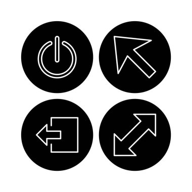 Beyaz Arkaplanda İzole edilmiş 4 temel öge Simgesi Sayfası...