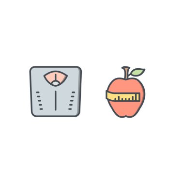 Beyaz arkaplanda izole edilmiş 2 sağlık simgesi...