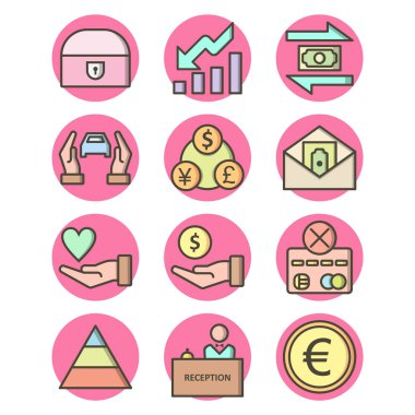 Kişisel ve Ticari Kullanım İçin 12 Bankacılık Simgesi...