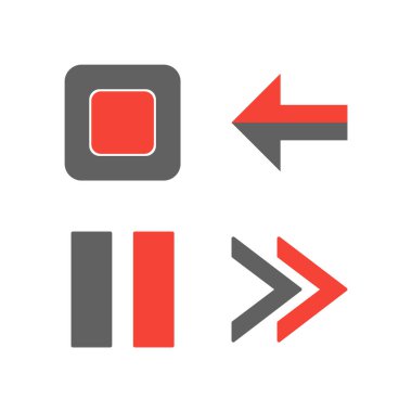 Beyaz Arkaplanda izole edilmiş 4 temel element vektör simgesi kümesi.