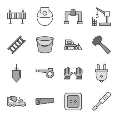 Kişisel ve Ticari Kullanım İçin 16 İnşaat Simgesi...