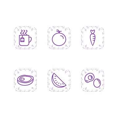 Kişisel ve ticari kullanım için 6 Simge Yiyecek...