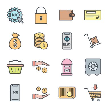 Kişisel ve Ticari Kullanım İçin 16 Simge E- ticaret...