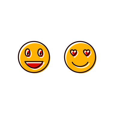 2 Emoji Simgesi Kağıdı Beyaz Arkaplanda İzole Edildi...
