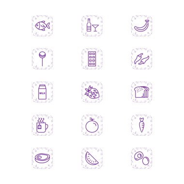 Kişisel ve ticari kullanım için 15 Simge Yiyecek...