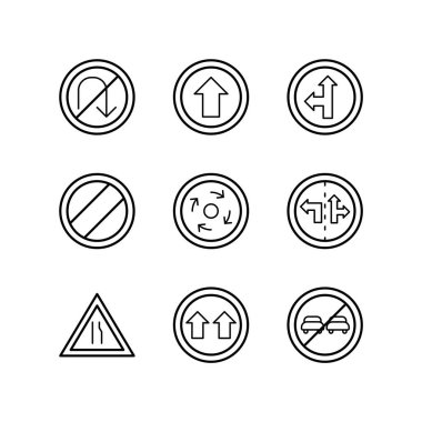  Kişisel ve Ticari Kullanım İçin 9 Yol Simgesi Simgesi...