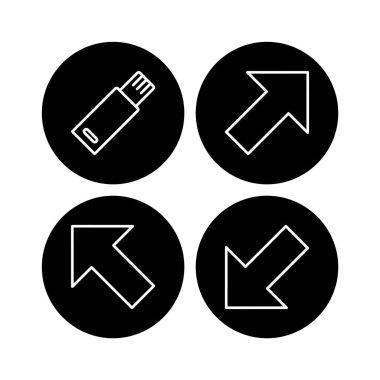 Beyaz Arkaplanda İzole edilmiş 4 temel öge Simgesi Sayfası...