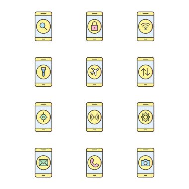 Kişisel ve ticari kullanım için 12 Simge Mobil uygulaması...