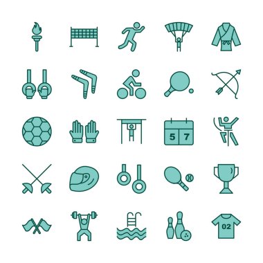 Kişisel ve iletişim için spor ve oyun simgesi...