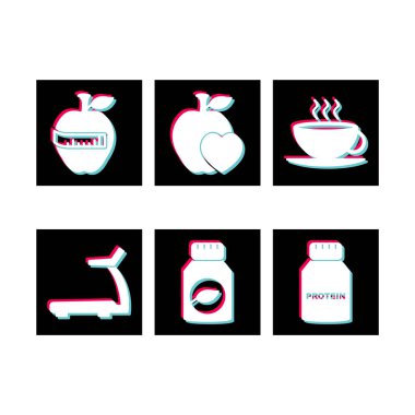 Beyaz Arkaplanda İzole Edilmiş 6 Sağlık Simgesi...