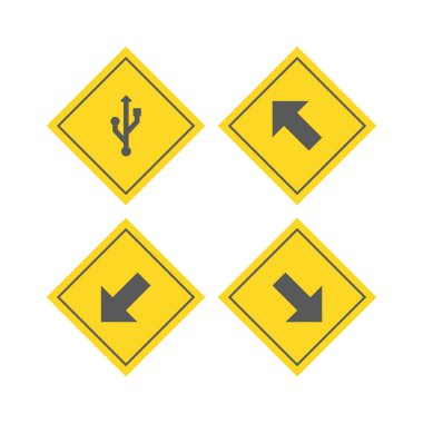 Beyaz arkaplanda 4 temel element simgesi izole edildi...