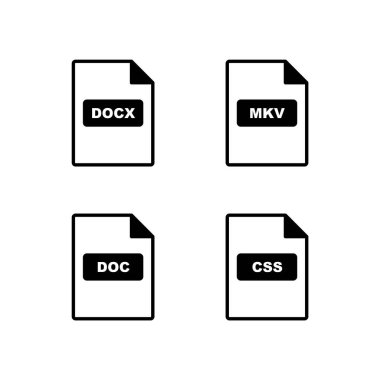 Kişisel ve Ticari Kullanım için dosya biçimlerinin 4 Simgesi...