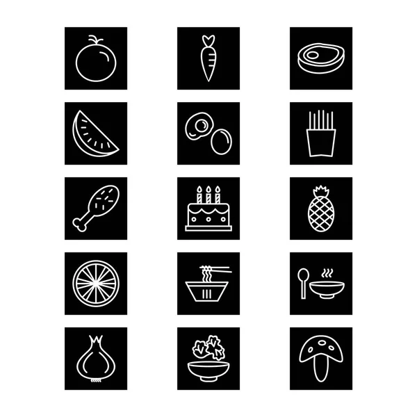15套个人及商业用途的食品 — 图库矢量图片