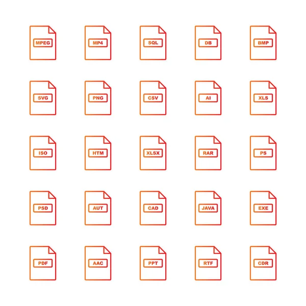 Icon Set File Formats Personal Commercial Use — Stock Vector