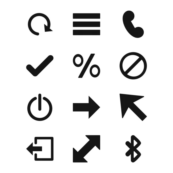 Icono Conjunto Elementos Básicos Para Uso Personal Comercial — Vector de stock