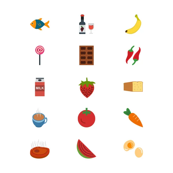 15个供个人及商业用途的食物图标 — 图库矢量图片