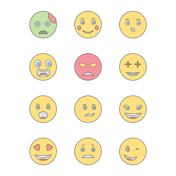 Icon Set Emoji Personal Commercial Use — стоковый вектор
