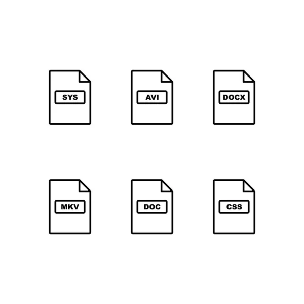 Набор Иконок Форматов Файлов Личного Коммерческого Использования — стоковый вектор