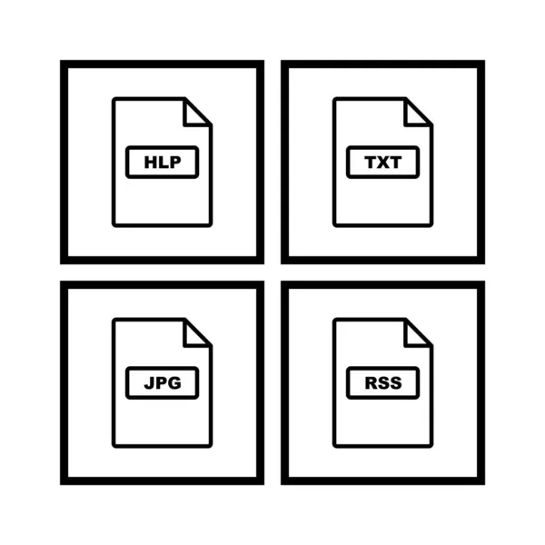 Symbolsets Von Dateiformaten Für Den Persönlichen Und Kommerziellen Gebrauch — Stockvektor