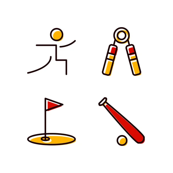 Symbolset Aus Sport Und Spielen Für Den Persönlichen Und Kommerziellen — Stockvektor