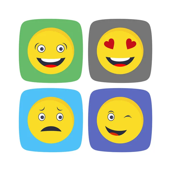 Emoji Iconen Vel Geïsoleerd Witte Achtergrond — Stockvector