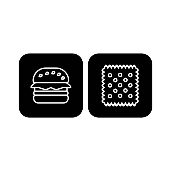 Essenssymbole Isoliert Auf Weißem Hintergrund — Stockvektor