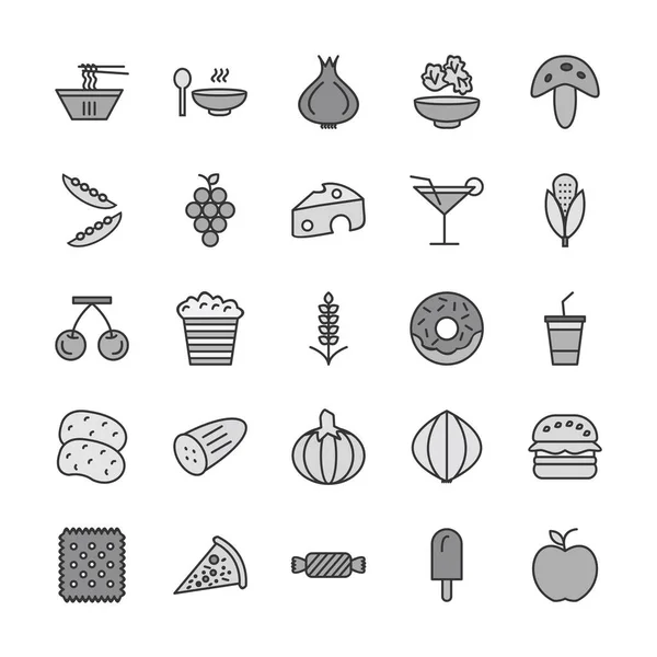 Icon Set Food Personal Commercial Use — Stock Vector