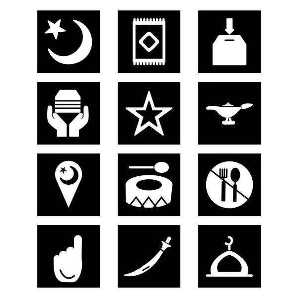 Conjunto Ícones Ramadã Para Uso Pessoal Comercial —  Vetores de Stock