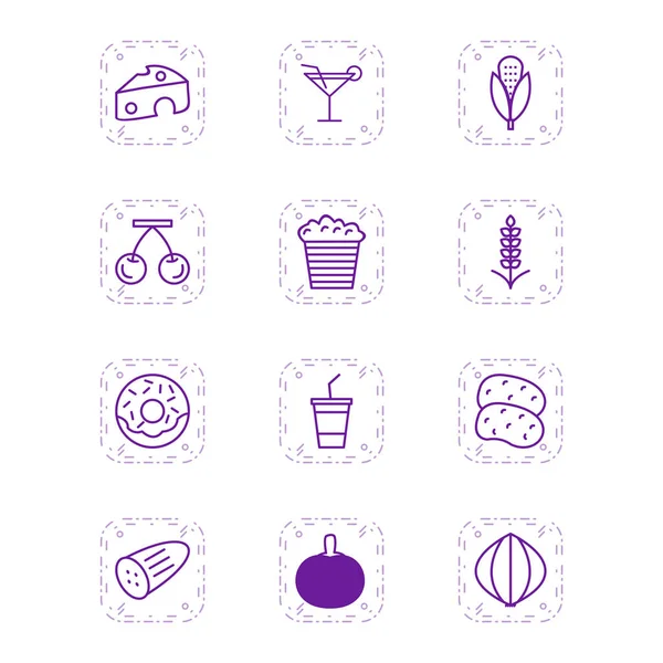 Icon Set Food Personal Commercial Use — Stock Vector