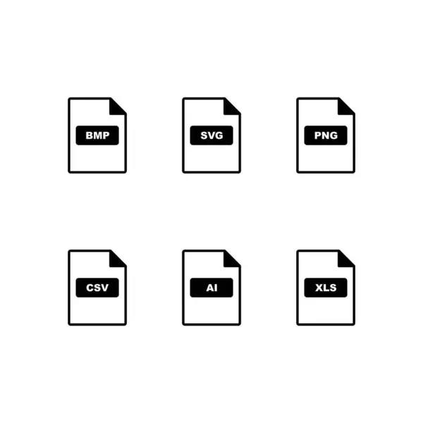 Набор Иконок Форматов Файлов Личного Коммерческого Использования — стоковый вектор