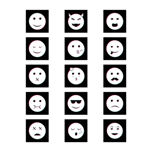 Icônes Emoji Pour Usage Personnel Commercial — Image vectorielle