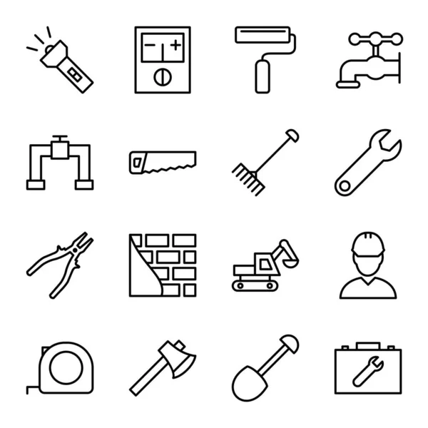 Conjunto Iconos Construcción Para Uso Personal Comercial — Vector de stock