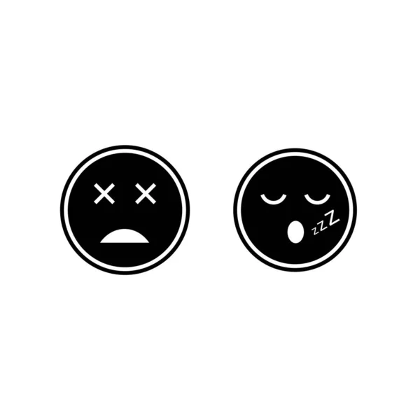 Lembar Ikon Emoji Terisolasi Latar Belakang Putih - Stok Vektor