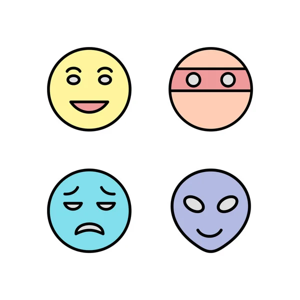 Conjunto Ícones Emoji Elementos Isolados Vetor Fundo Branco —  Vetores de Stock