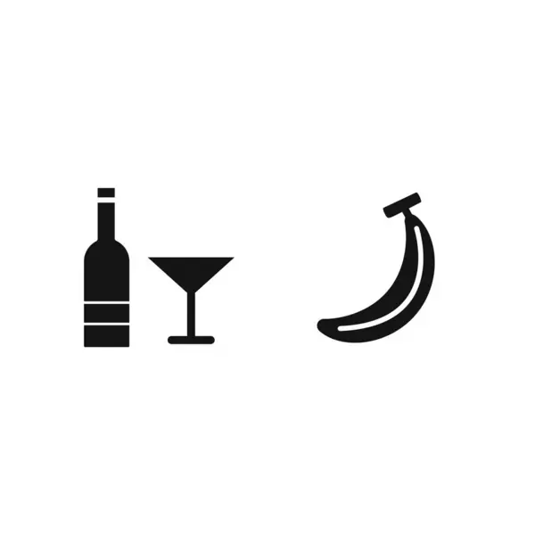 Set Iconos Alimentarios Sobre Fondo Blanco Vector Elementos Aislados — Vector de stock