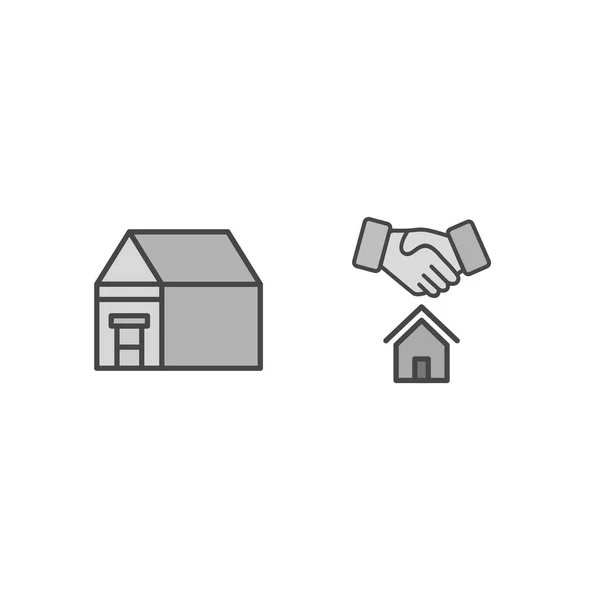 Immobilien Icons Sheet Isolated Auf Weißem Hintergrund — Stockvektor