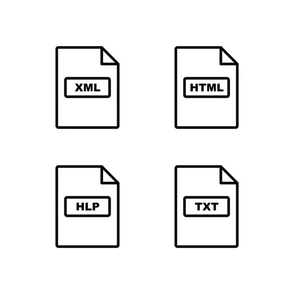 Ensemble Formats Fichiers Icônes Pour Usage Personnel Commercial — Image vectorielle