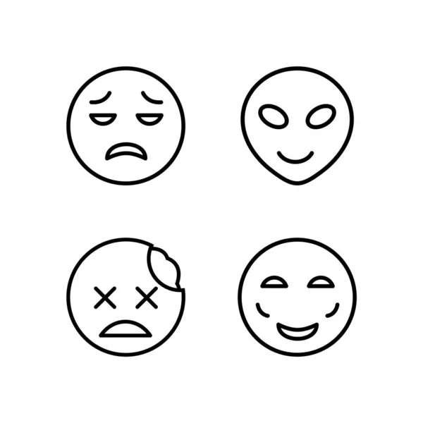 Ikon Készlet Emoji Személyes Kereskedelmi Használatra — Stock Vector