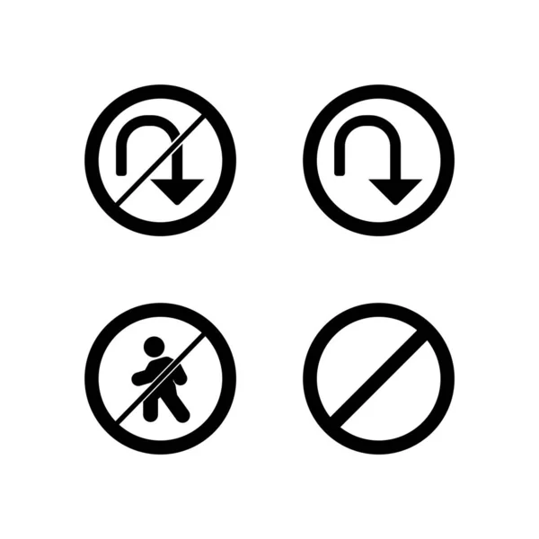 Дорожні Знаки Ікони Аркуш Ізольовані Білому Тлі — стоковий вектор